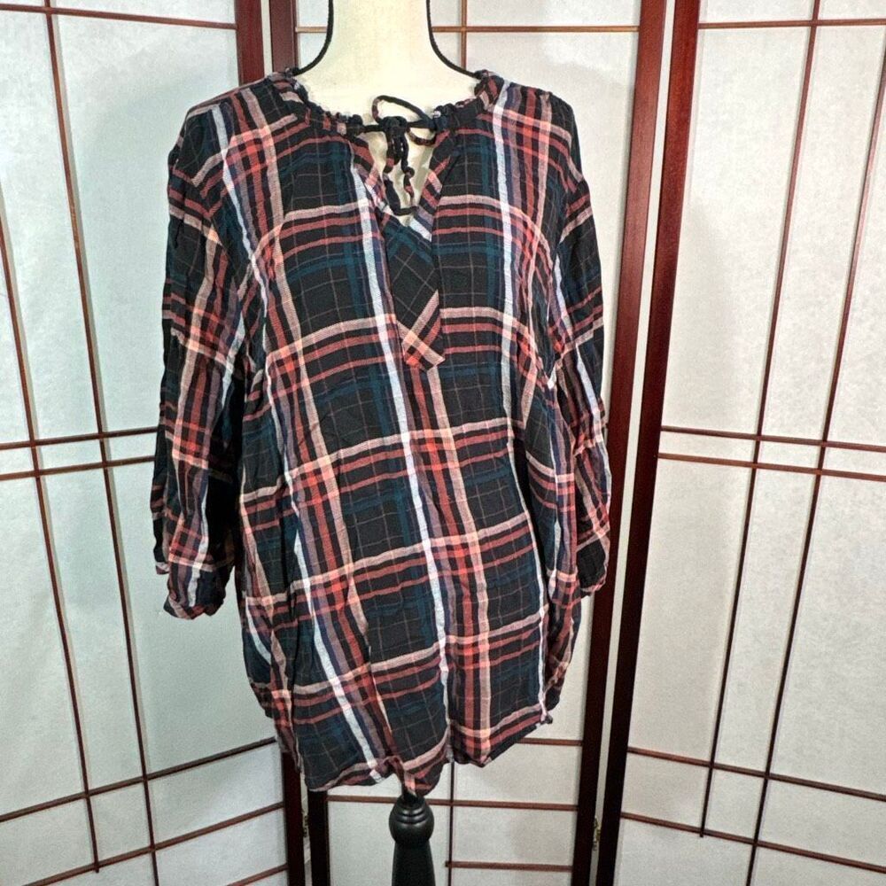 Torrid plaid striped flannel like material
